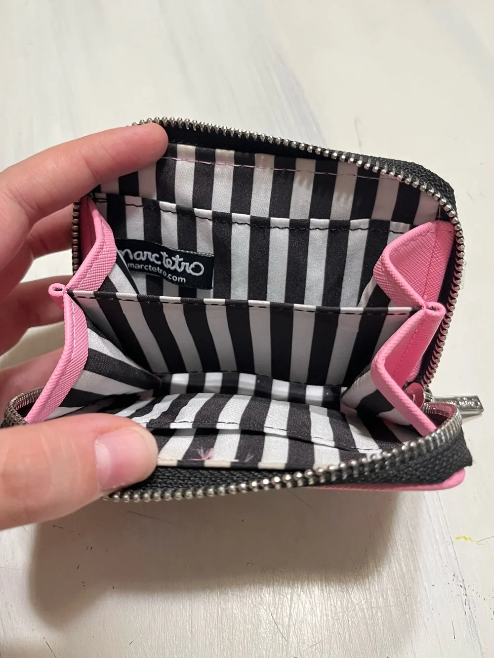 Marc Tetro Yorkie Terrier Small Mini Zip Around Wallet Card Holder Faux Leather